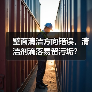 壁面清洁方向错误，清洁剂滴落易留污垢？（图2）