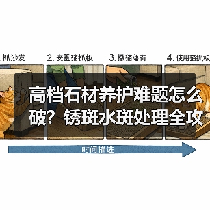 高档石材养护难题怎么破？锈斑水斑处理全攻略（图1）